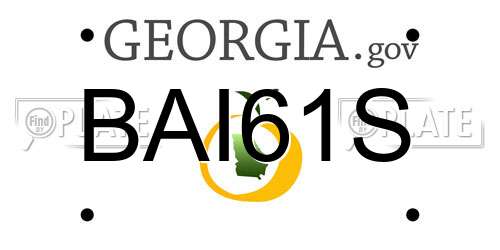 BAI61S Georgia License Plate