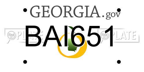 BAI651 Georgia License Plate