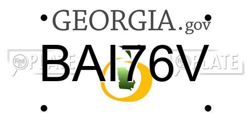 BAI76V Georgia License Plate