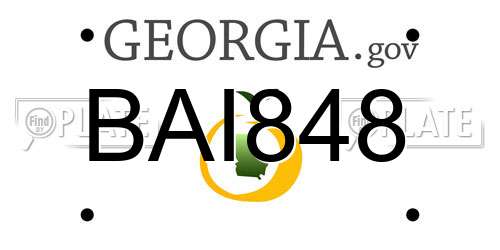 BAI848 Georgia License Plate