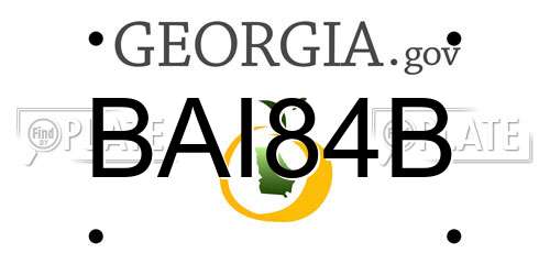 BAI84B Georgia License Plate