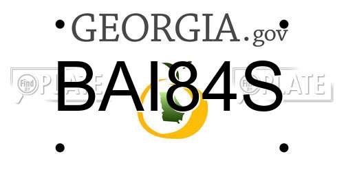 BAI84S Georgia License Plate