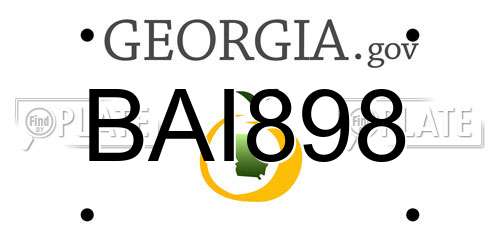 BAI898 Georgia License Plate