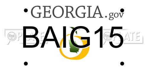 BAIG15 Georgia License Plate