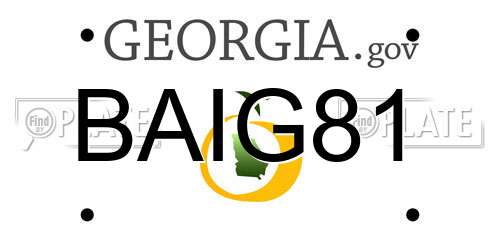 BAIG81 Georgia License Plate