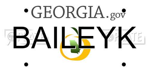 BAILEYK Georgia License Plate