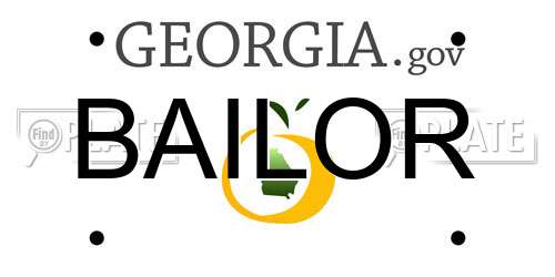 BAILOR Georgia License Plate