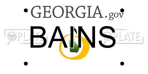 BAINS Georgia License Plate