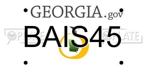 BAIS45 Georgia License Plate