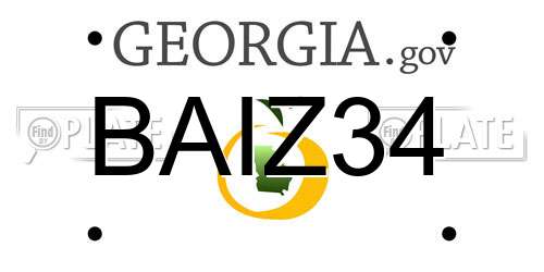 BAIZ34 Georgia License Plate