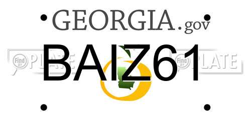 BAIZ61 Georgia License Plate