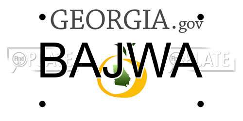 BAJWA Georgia License Plate