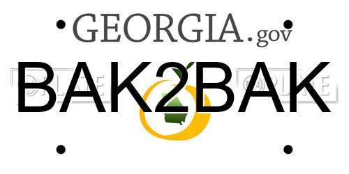 BAK2BAK Georgia License Plate