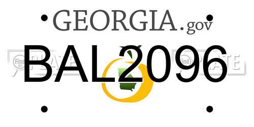 BAL2096 Georgia License Plate