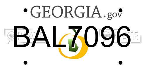 BAL7096 Georgia License Plate