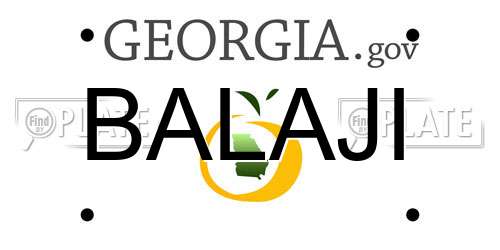 BALAJI Georgia License Plate