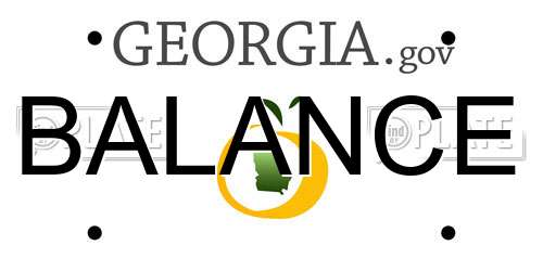 BALANCE Georgia License Plate