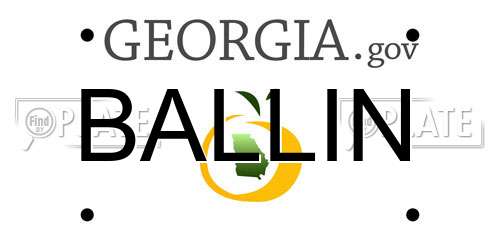 BALLIN Georgia License Plate