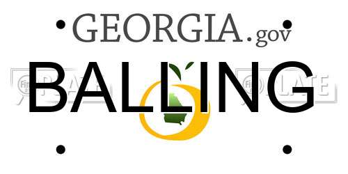 BALLING Georgia License Plate