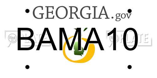 BAMA10 Georgia License Plate