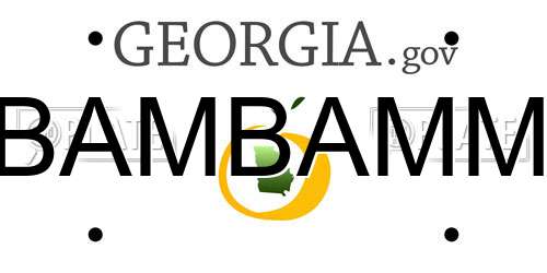 BAMBAMM Georgia License Plate