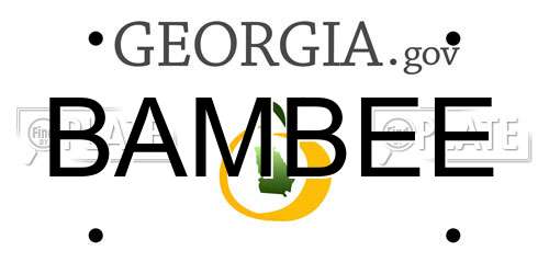 BAMBEE Georgia License Plate