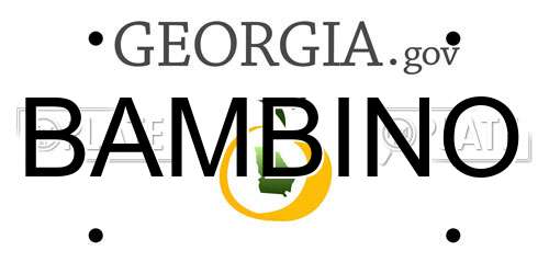 BAMBINO Georgia License Plate