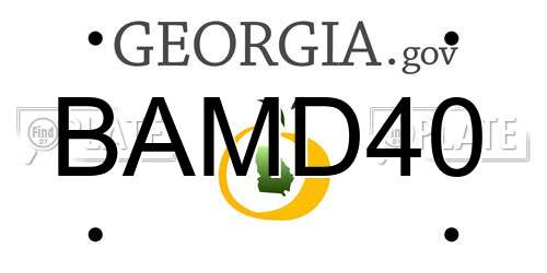 BAMD40 Georgia License Plate