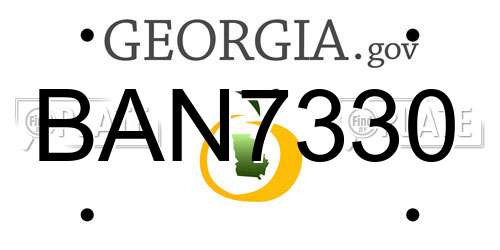 BAN7330 Georgia License Plate