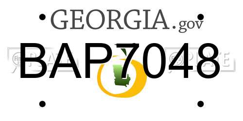 BAP7048 Georgia License Plate