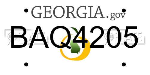 BAQ4205 Georgia License Plate
