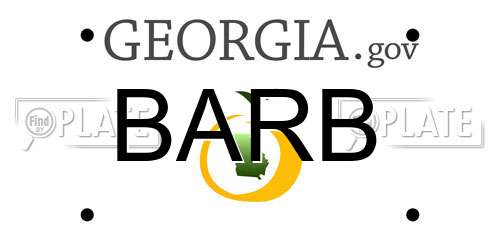 BARB Georgia License Plate