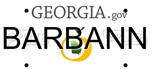 BARBANN Georgia License Plate