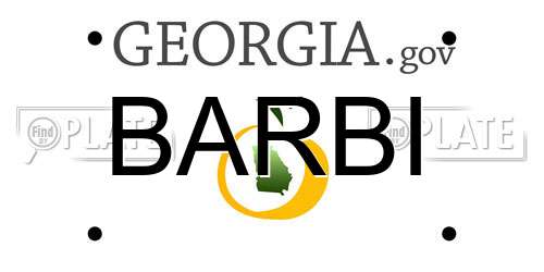 BARBI Georgia License Plate