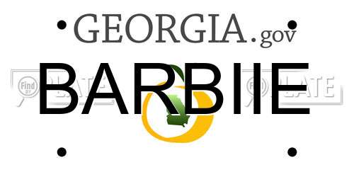 BARBIIE Georgia License Plate