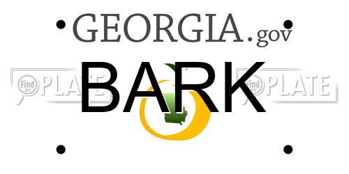 BARK Georgia License Plate