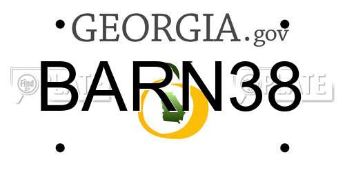 BARN38 Georgia License Plate