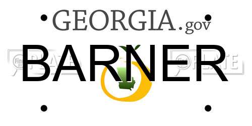 BARNER Georgia License Plate
