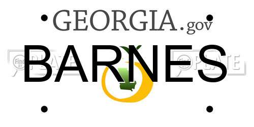BARNES Georgia License Plate