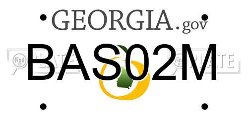 BAS02M Georgia License Plate
