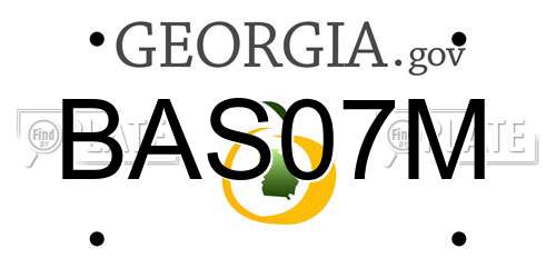 BAS07M Georgia License Plate