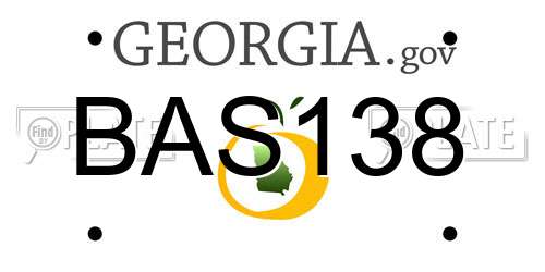 BAS138 Georgia License Plate