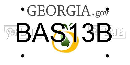 BAS13B Georgia License Plate