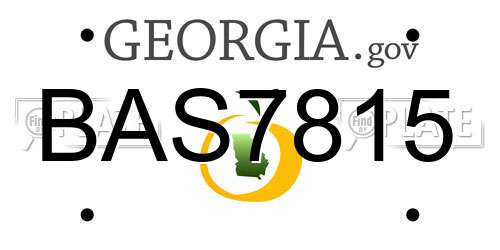 BAS7815 Georgia License Plate