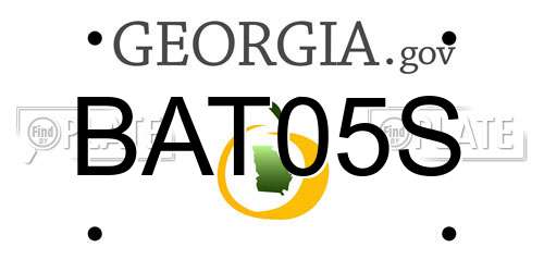 BAT05S Georgia License Plate