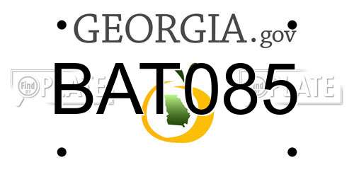 BAT085 Georgia License Plate