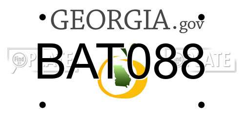 BAT088 Georgia License Plate