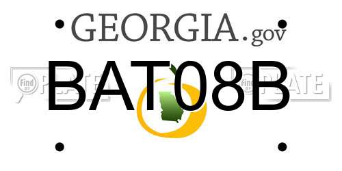 BAT08B Georgia License Plate