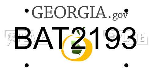 BAT2193 Georgia License Plate