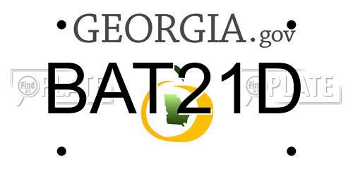 BAT21D Georgia License Plate